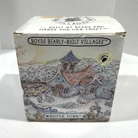 Boyds Bearly-Built Villages Kringles Shanty‎ Winter 2000's Snow Globe Music Box - Picture 4 of 11